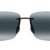 Maui Jim BREAKWALL Polarized Aviator Unisex Sunglasses (422-02, Gloss Black Frame/Neutral Grey, One Size)
