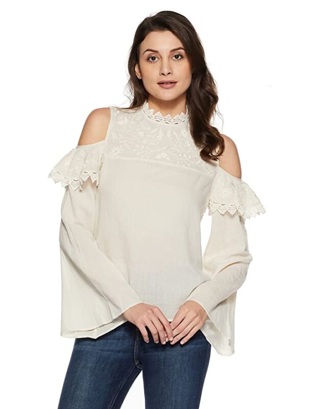 VERO MODA Women's Plain Regular Fit Top