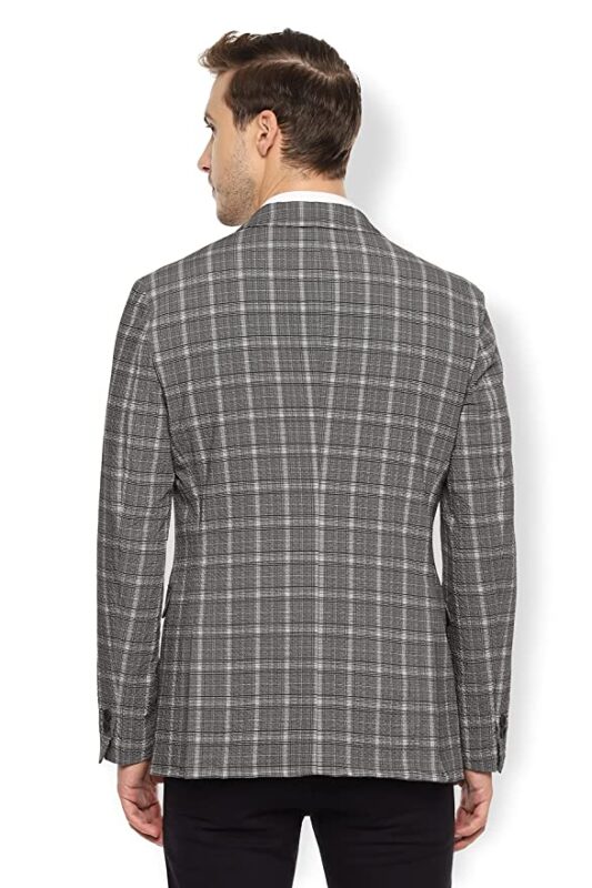 Van Heusen Sport Men's Notch Lapel Slim fit Blazer (VSBZWSLFW57318_Grey_40)